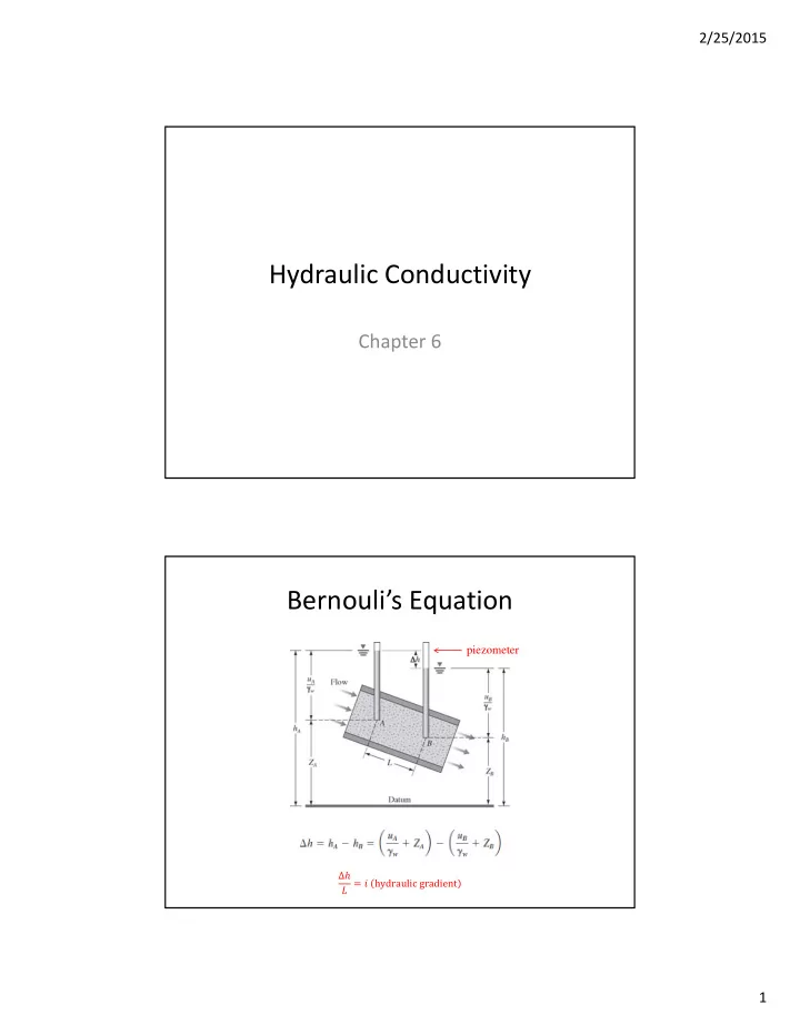 hydraulic conductivity