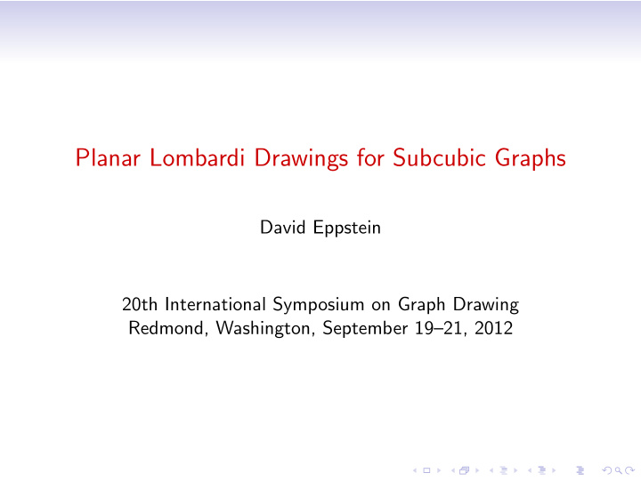 planar lombardi drawings for subcubic graphs