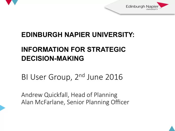 z edinburgh napier university information for strategic