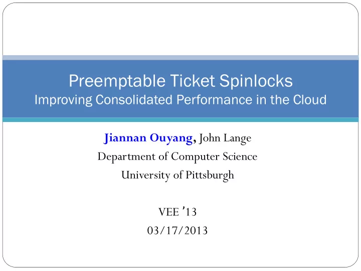 preemptable ticket spinlocks