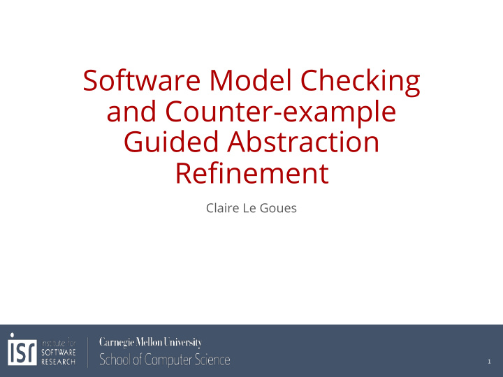 software model checking and counter example guided