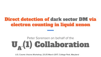 U A (1) Collaboration  U.S. Cosmic Visions Workshop, 23-25 March 2017, College Park, Maryland