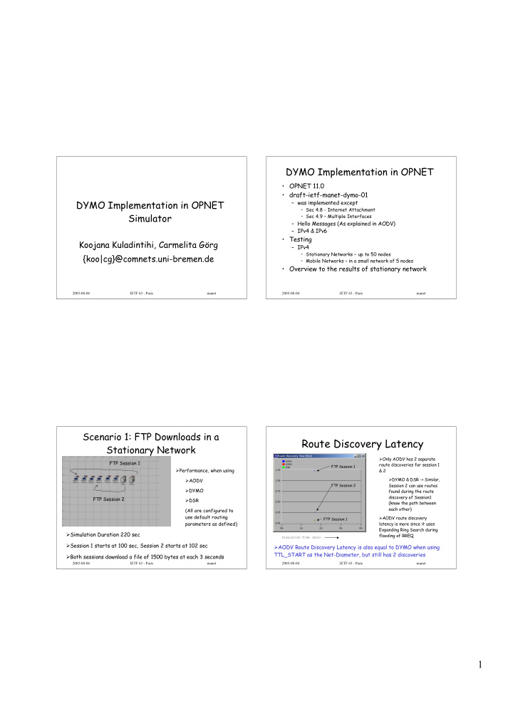 route discovery latency