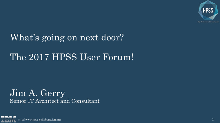 the 2017 hpss user forum