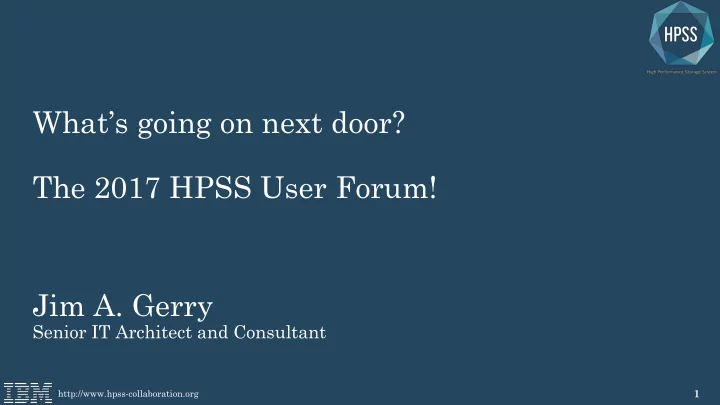 the 2017 hpss user forum