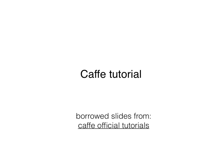 caffe tutorial