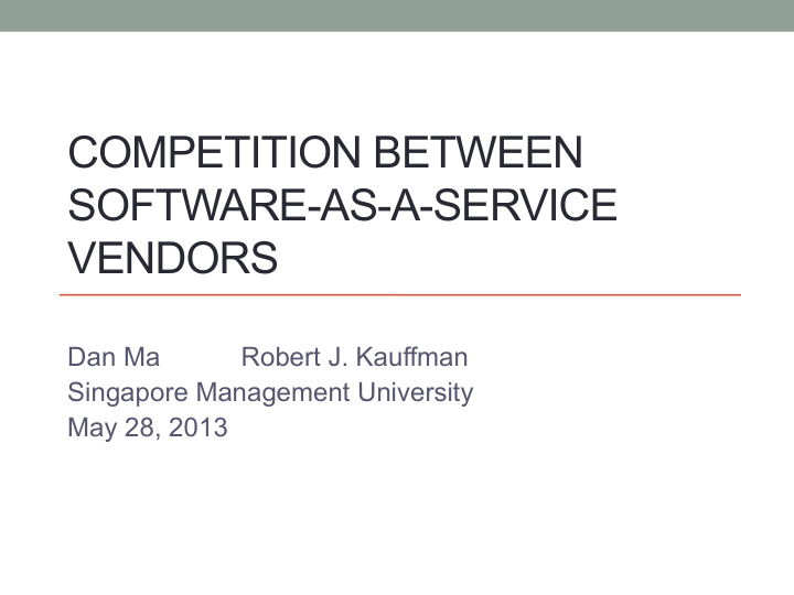 competition between software as a service vendors