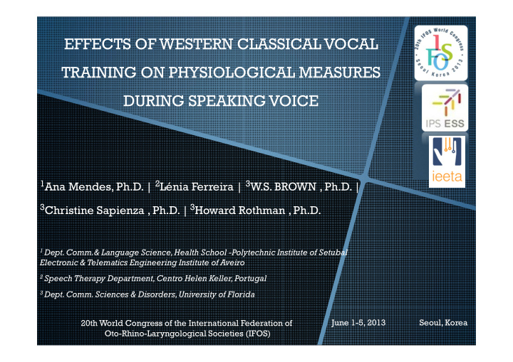 effects of western classical vocal training on