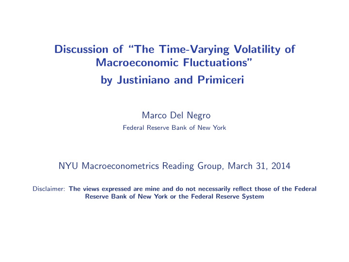 discussion of the time varying volatility of