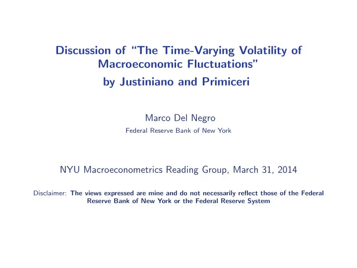discussion of the time varying volatility of