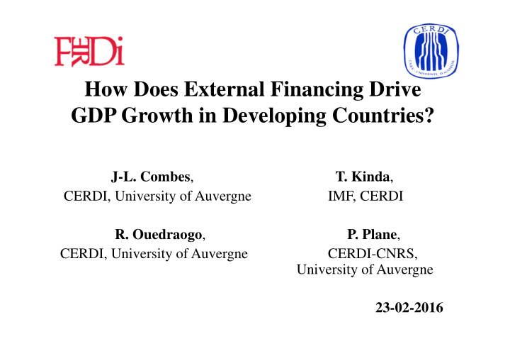 how does external financing drive gdp growth in