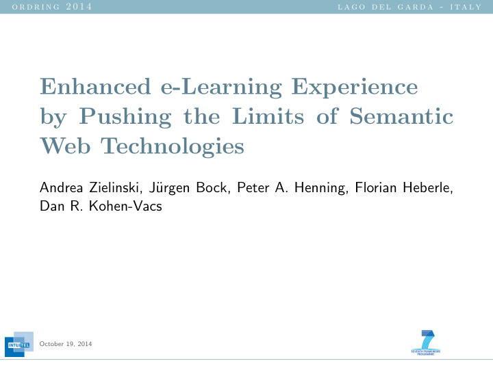 enhanced e learning experience by pushing the limits of