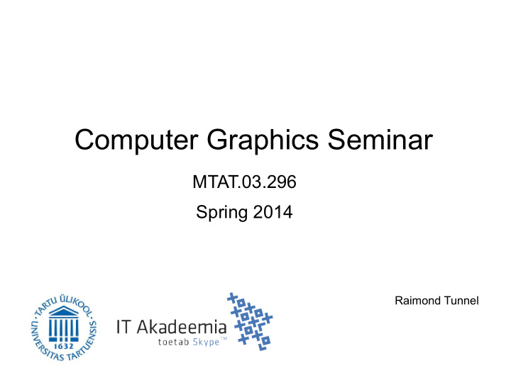 computer graphics seminar