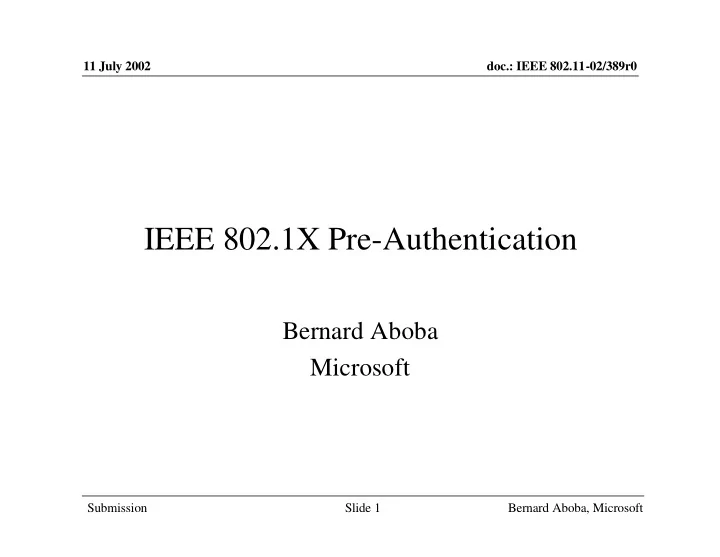 ieee 802 1x pre authentication
