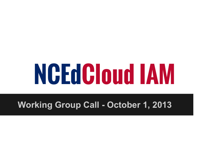 ncedcloud iam