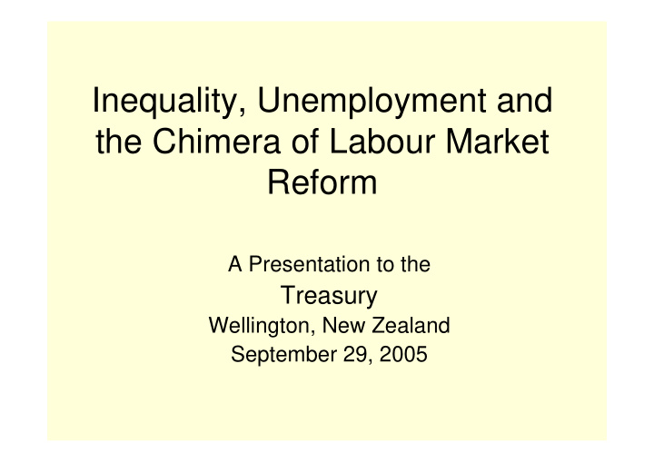 inequality unemployment and the chimera of labour market