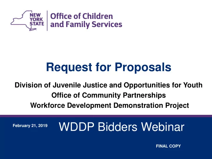 wddp bidders webinar
