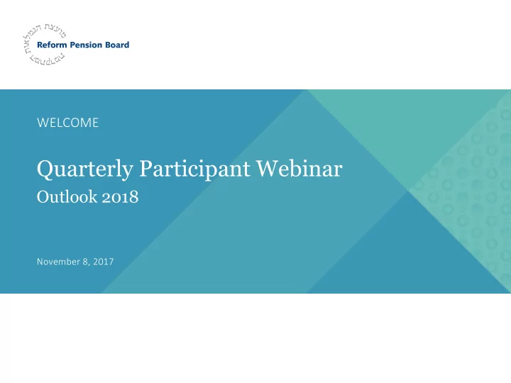 quarterly participant webinar