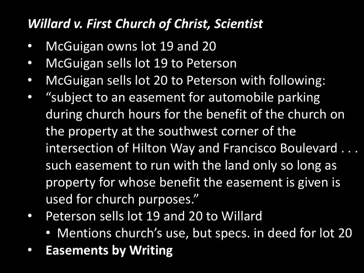 mcguigan sells lot 19 to peterson