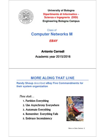 Computer Networks M  EBAY  Antonio Corradi  Antonio Corradi  Academic year 2015/2016  Academic year