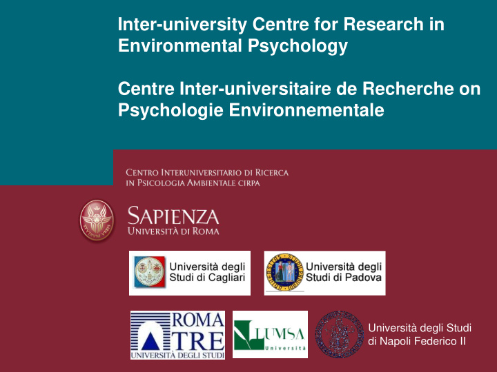 inter university centre for research in environmental