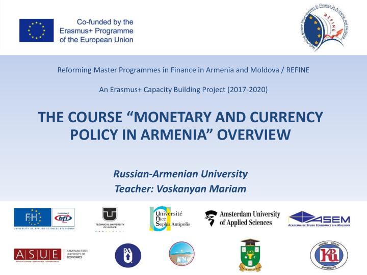 the course monetary and currency