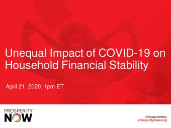 Household Financial Stability  April 21, 2020, 1pm ET  Welcome  Guillermo Cantor  Director, Applied