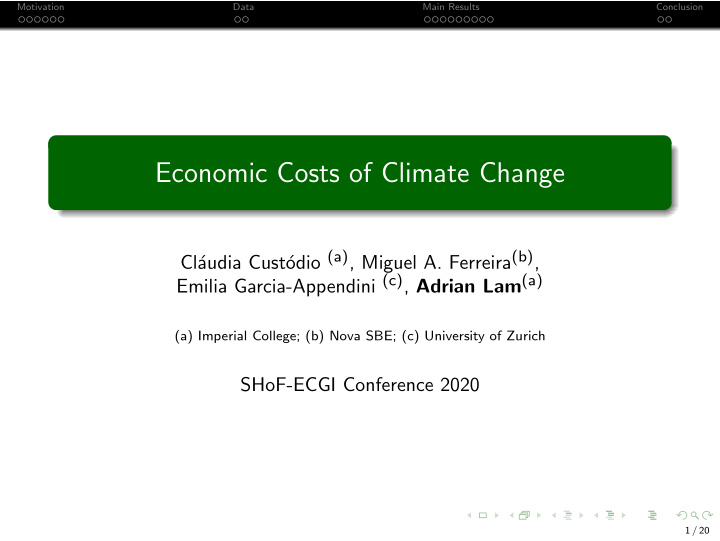 economic costs of climate change