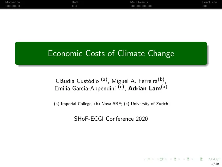 economic costs of climate change
