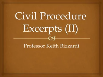 Professor Keith Rizzardi  The Exceptions to  Supplemental Jurisdiction    Explain the cross