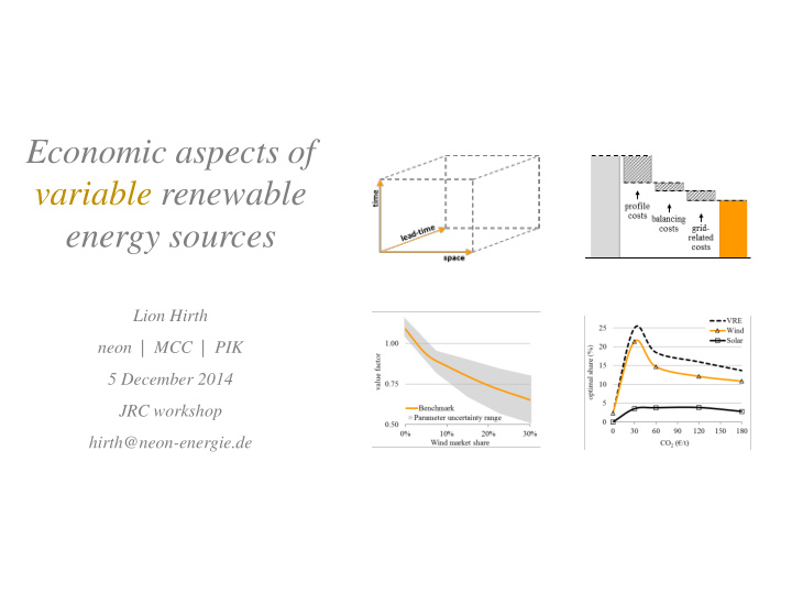 economic aspects of variable renewable energy sources