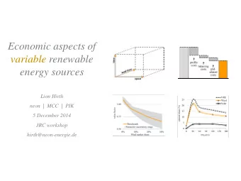 Economic aspects of  variable renewable  energy sources  Lion Hirth  neon  |  MCC  |  PIK  5