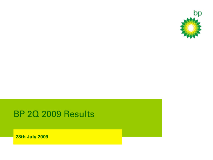 bp 2q 2009 results