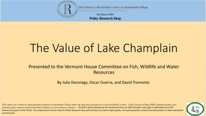 the value of lake champlain