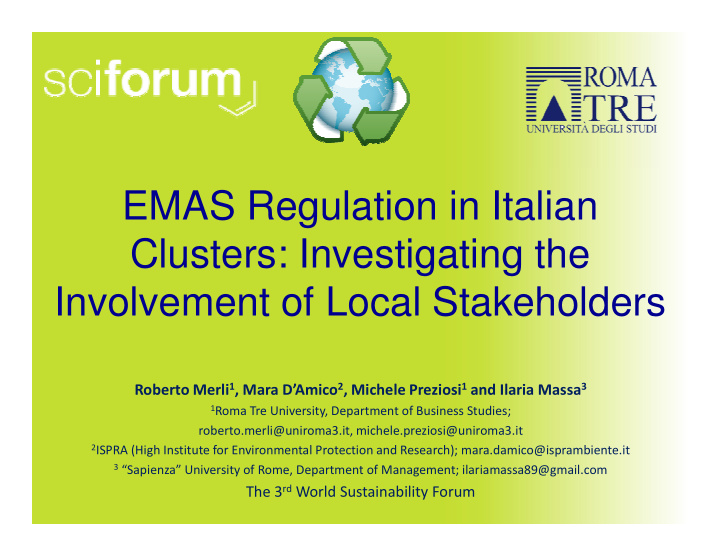 emas regulation in italian clusters investigating the