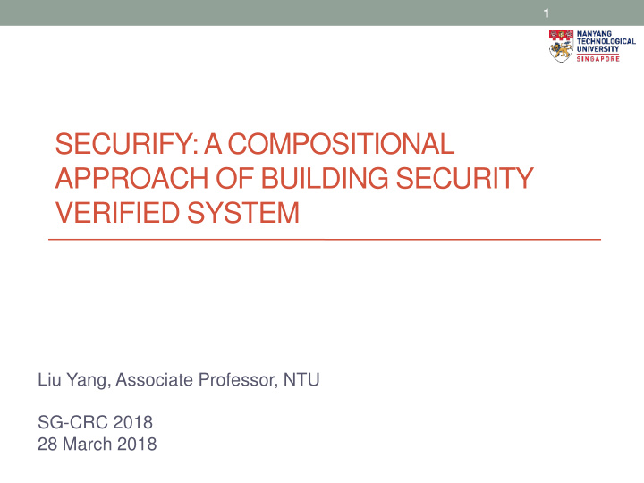 securify a compositional approach of building security