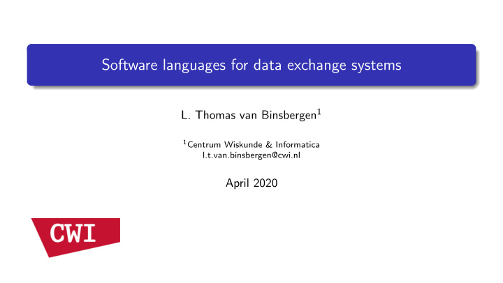 software languages for data exchange systems