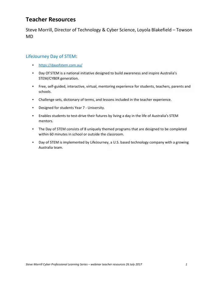 teacher resources