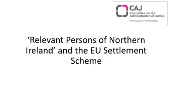 Relevant Persons of Northern  Ireland and the EU Settlement  Scheme  Statement of changes in