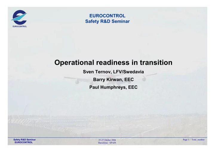 operational readiness in transition