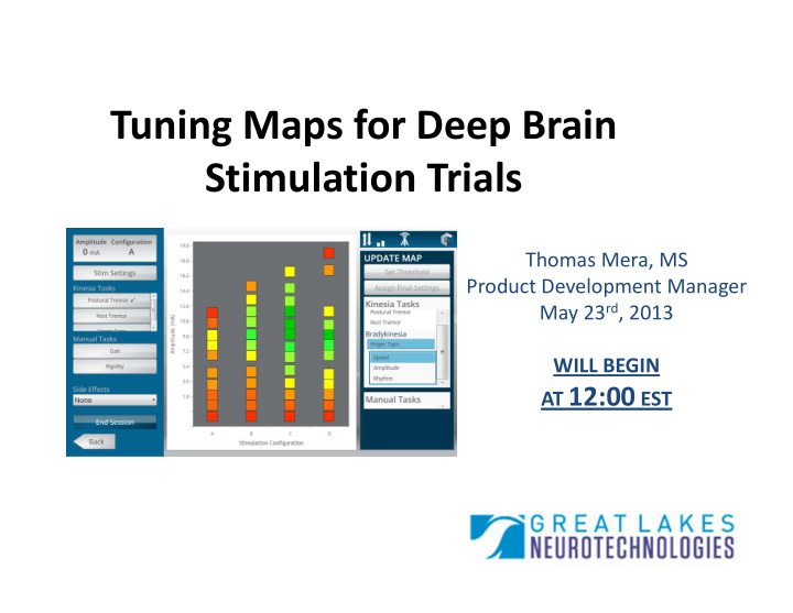 tuning maps for deep brain stimulation trials