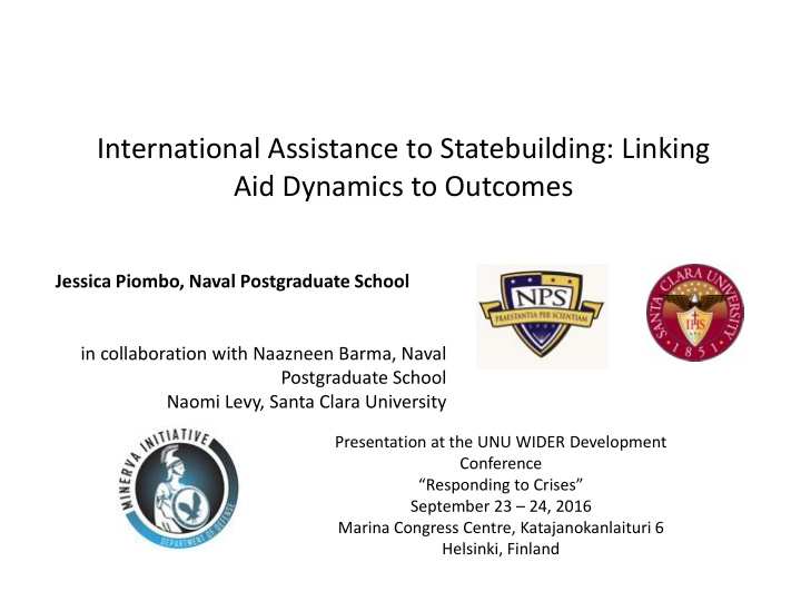 international assistance to statebuilding linking