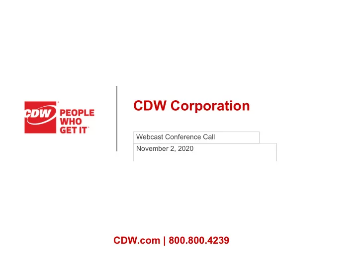 cdw corporation