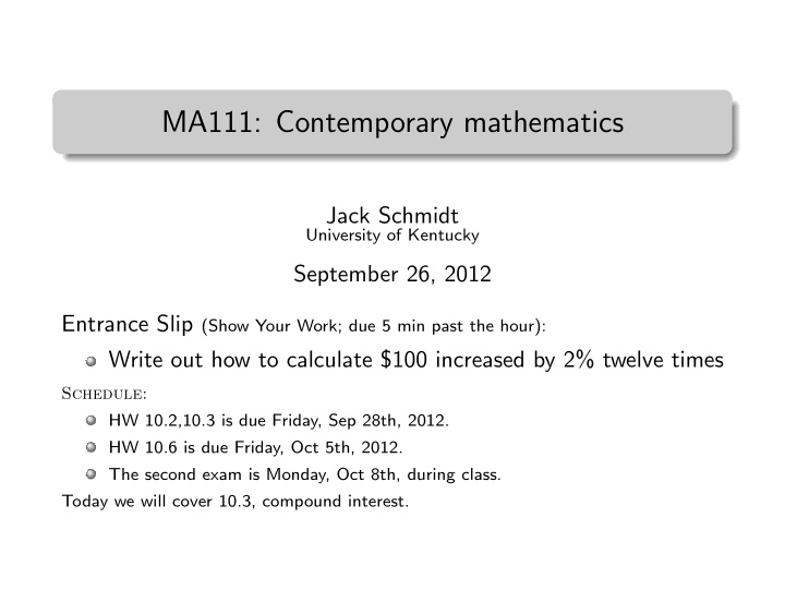 ma111 contemporary mathematics