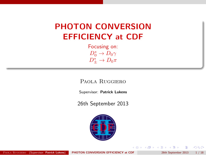 photon conversion efficiency at cdf