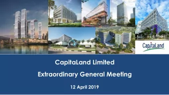 Extraordinary General Meeting  12 April 2019  1  Disclaimer  This presentation may contain
