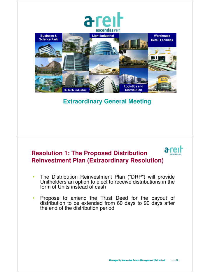 extraordinary general meeting resolution 1 the proposed
