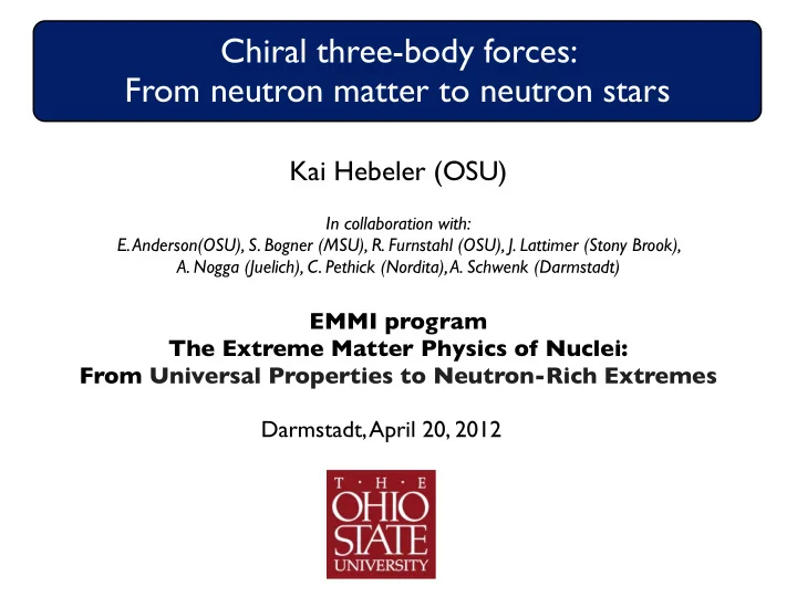 chiral three body forces from neutron matter to neutron