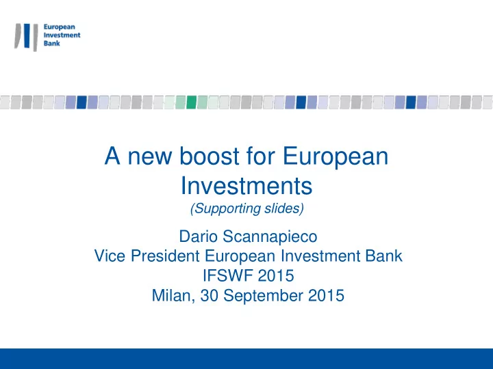 a new boost for european