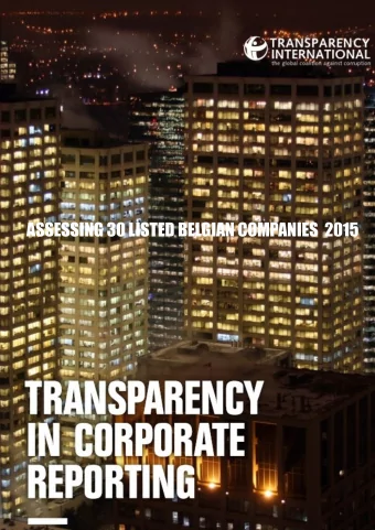 ASSESSING 30 LISTED BELGIAN COMPANIES  2015 1 Responsible publisher: Transparency Internatjonal